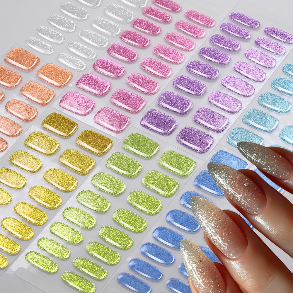 Full Cover Adhesive - 16 Puntas de Gel Semicurado Brillante